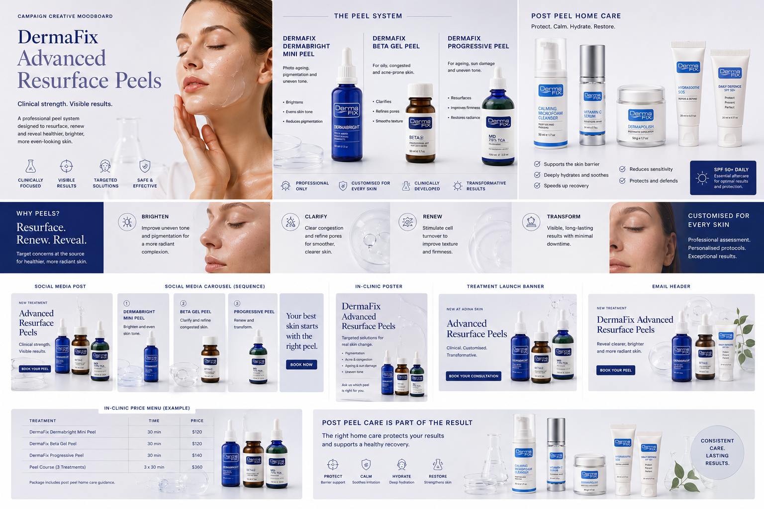 DermaFix peel system moodboard close up